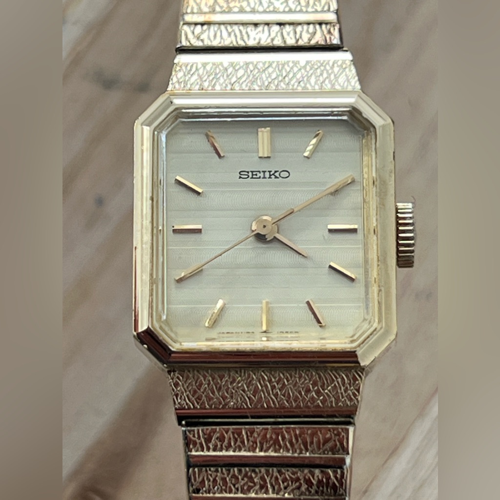 Seiko Sgp Gold Plated Vintage Ladies Watch Mechanical Winding Gold Dial